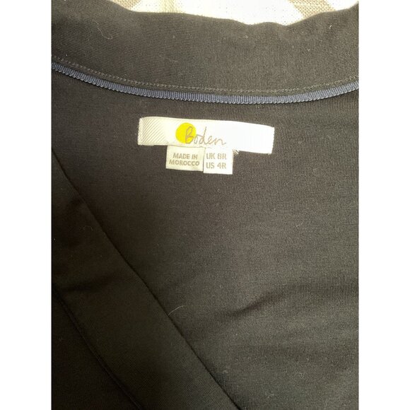 Boden Black Jersey Knit Long-Sleeve Wrap Dress Size 4 - Picture 5 of 5